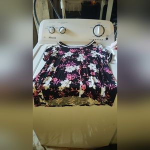 Flower design plus sized shirt